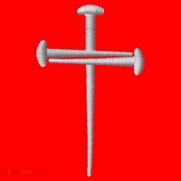 Embroidered 3 Nails Cross Jesus Christ Christian Faith In God Embroidered Santa Hat thumb 1