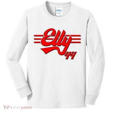 Elly 44 Cincinnati Baseball Kids Long Sleeve Shirt