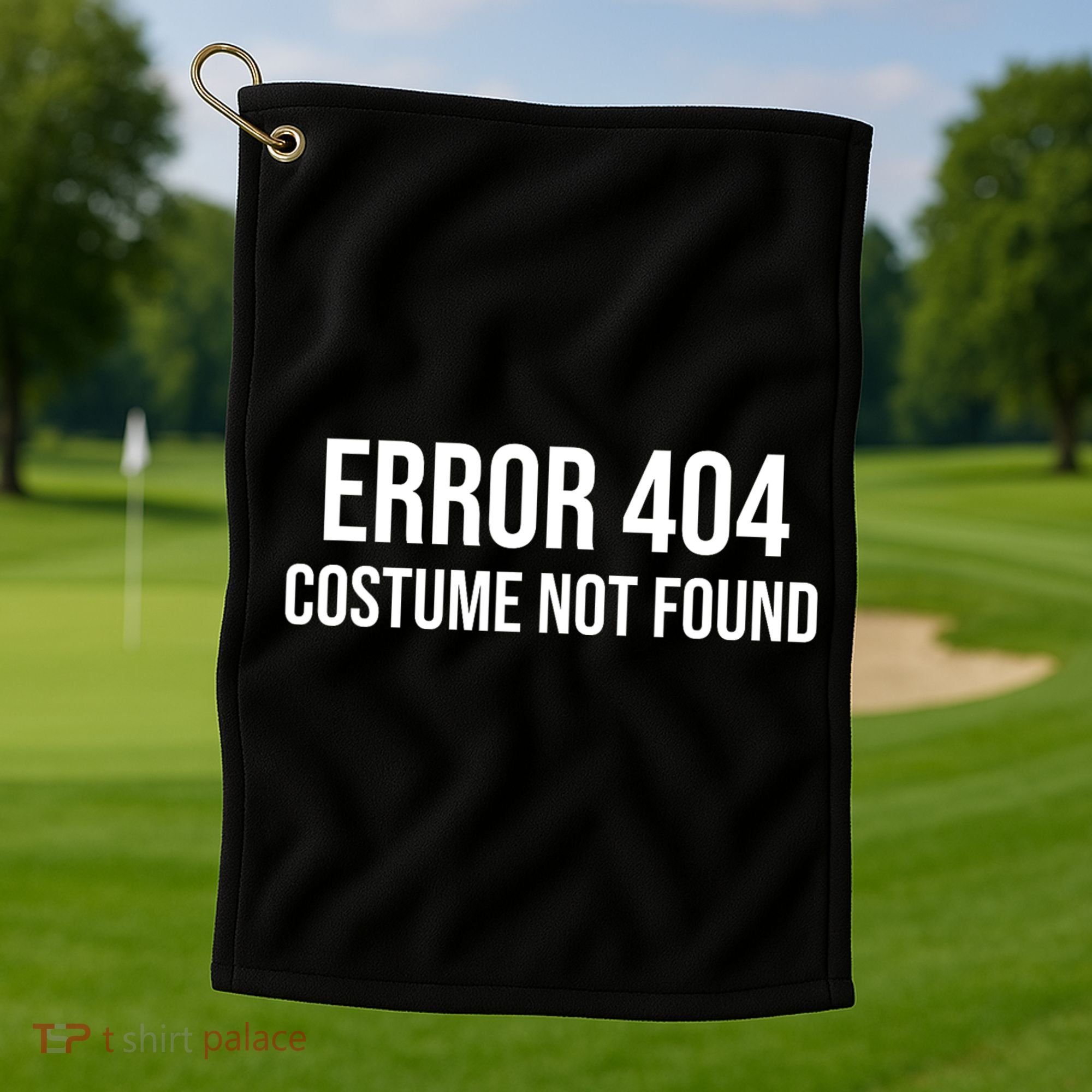 Error 404 Costume Not Found Funny Halloween Costume Golf Towel