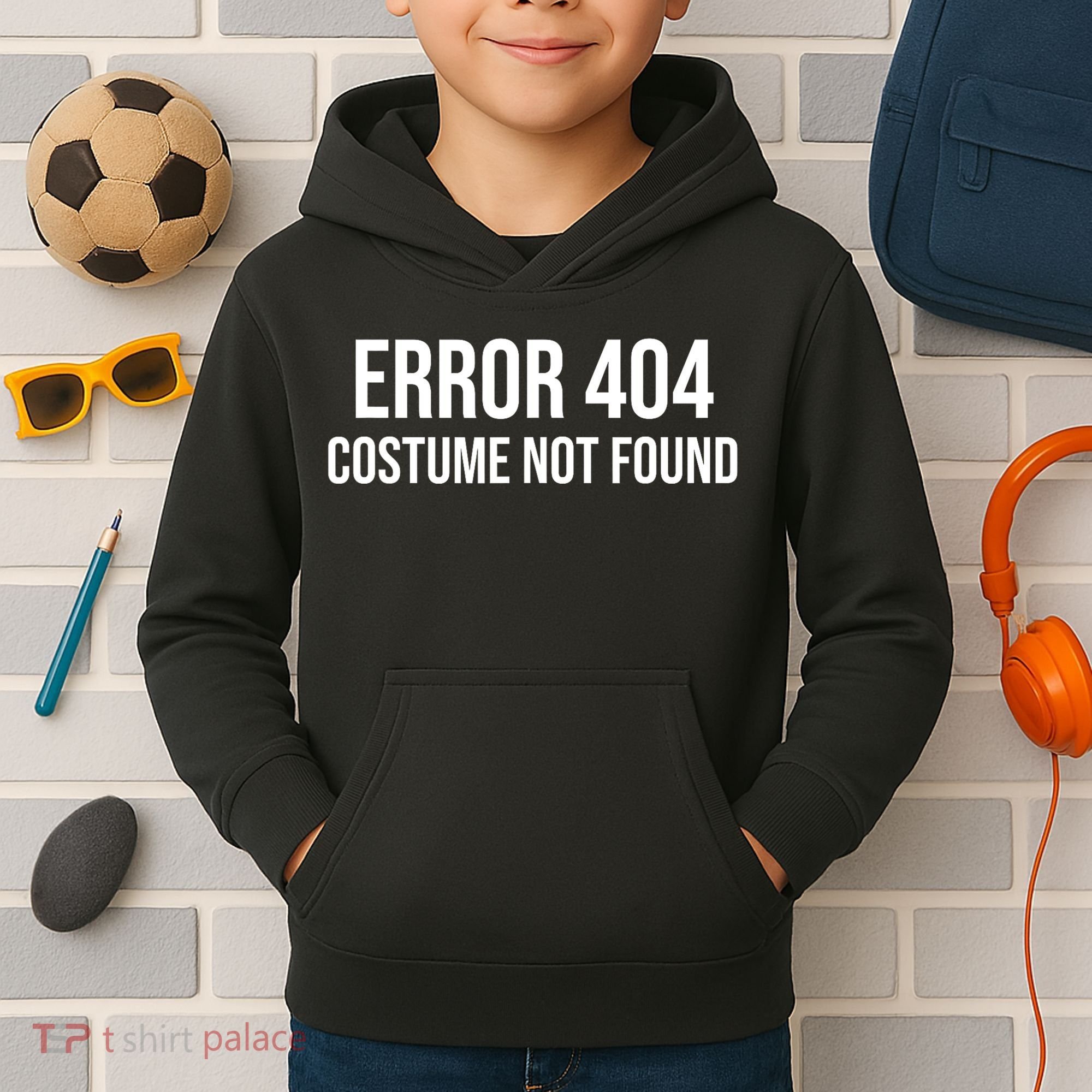 Error 404 Costume Not Found Funny Halloween Costume Kids Hoodie
