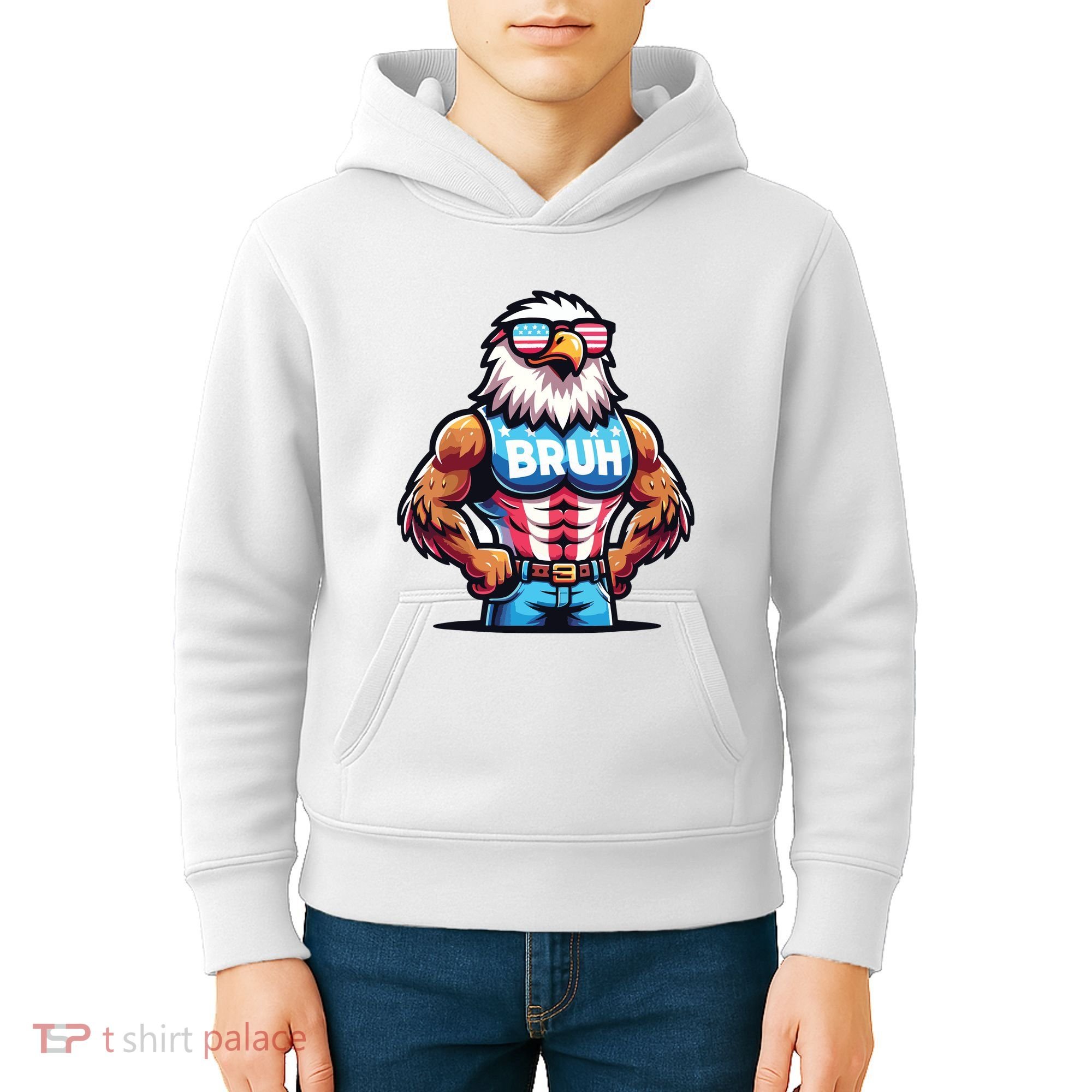 Eagle 4 Of July Kids Hoodie