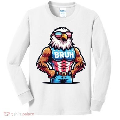Eagle 4 Of July Kids Long Sleeve Shirt