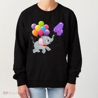 Elephant 4 Years Old Zoo Animals 4th Birthday Women's Sweatshirt thumb 0