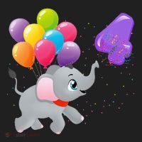 Elephant 4 Years Old Zoo Animals 4th Birthday Women's Sweatshirt thumb 2