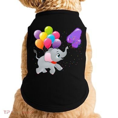 Elephant 4 Years Old Zoo Animals 4th Birthday Doggie Tank