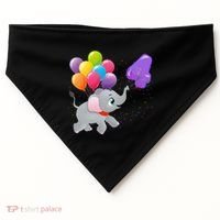 Elephant 4 Years Old Zoo Animals 4th Birthday USA-Made Doggie Bandana thumb 0