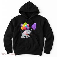 Elephant 4 Years Old Zoo Animals 4th Birthday Hoodie thumb 0