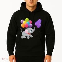 Elephant 4 Years Old Zoo Animals 4th Birthday Hoodie thumb 2