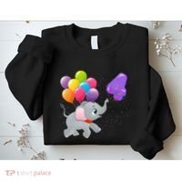 Elephant 4 Years Old Zoo Animals 4th Birthday Sweatshirt thumb 2