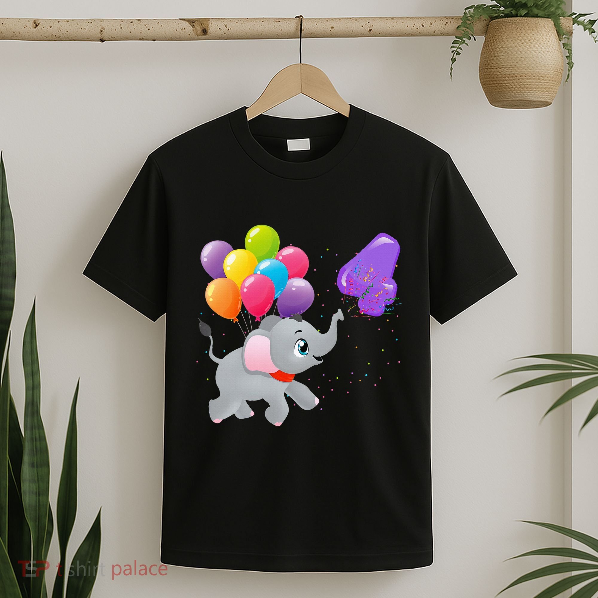 Elephant 4 Years Old Zoo Animals 4th Birthday T-Shirt