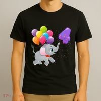 Elephant 4 Years Old Zoo Animals 4th Birthday T-Shirt thumb 3