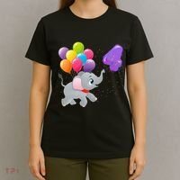 Elephant 4 Years Old Zoo Animals 4th Birthday T-Shirt thumb 4