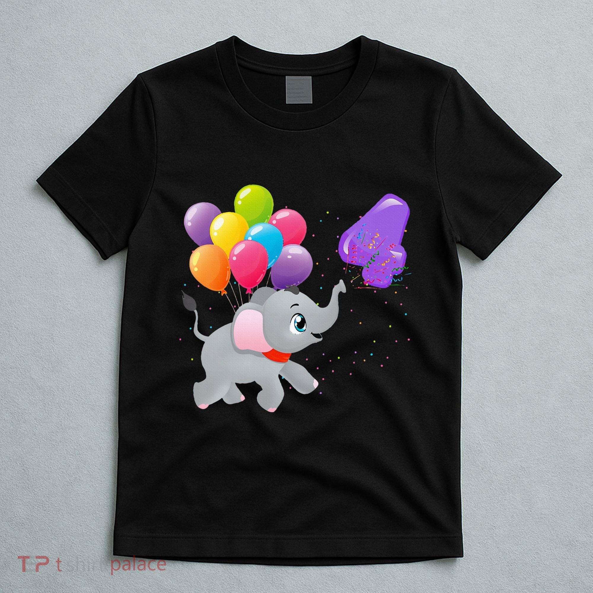 Elephant 4 Years Old Zoo Animals 4th Birthday T-Shirt