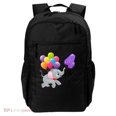 Elephant 4 Years Old Zoo Animals 4th Birthday Backpack