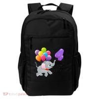 Elephant 4 Years Old Zoo Animals 4th Birthday Backpack thumb 0