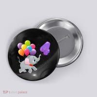 Elephant 4 Years Old Zoo Animals 4th Birthday Button thumb 0