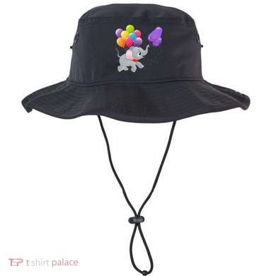 Elephant 4 Years Old Zoo Animals 4th Birthday Bucket Hat