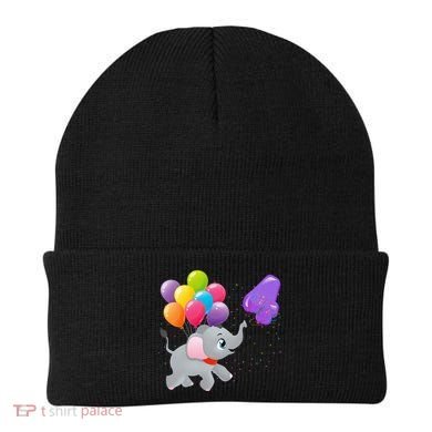 Elephant 4 Years Old Zoo Animals 4th Birthday Beanie
