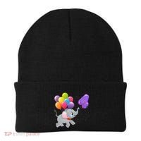 Elephant 4 Years Old Zoo Animals 4th Birthday Beanie thumb 0