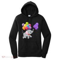 Elephant 4 Years Old Zoo Animals 4th Birthday Women's Hoodie thumb 0