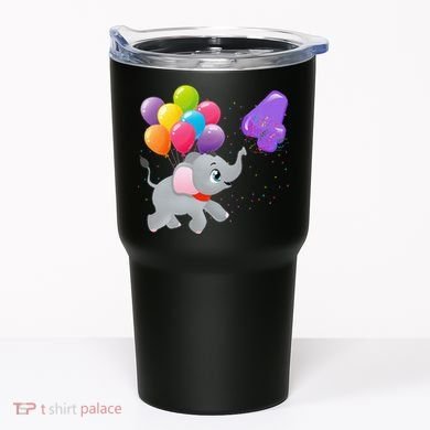 Elephant 4 Years Old Zoo Animals 4th Birthday Tumbler