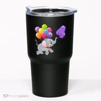Elephant 4 Years Old Zoo Animals 4th Birthday Tumbler thumb 0