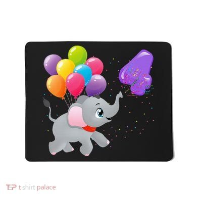 Elephant 4 Years Old Zoo Animals 4th Birthday Mousepad