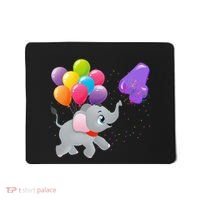 Elephant 4 Years Old Zoo Animals 4th Birthday Mousepad thumb 0
