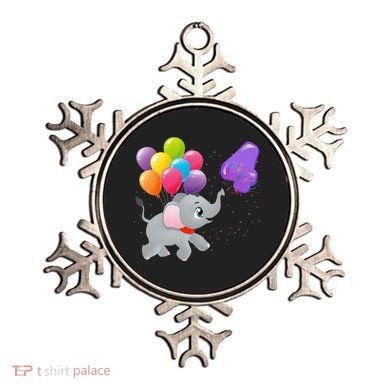 Elephant 4 Years Old Zoo Animals 4th Birthday Ornament