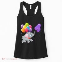 Elephant 4 Years Old Zoo Animals 4th Birthday Women's Tank Top thumb 0