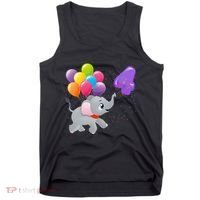 Elephant 4 Years Old Zoo Animals 4th Birthday Tank Top thumb 0