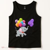 Elephant 4 Years Old Zoo Animals 4th Birthday Tank Top thumb 2