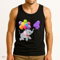 Elephant 4 Years Old Zoo Animals 4th Birthday Tank Top thumb 3