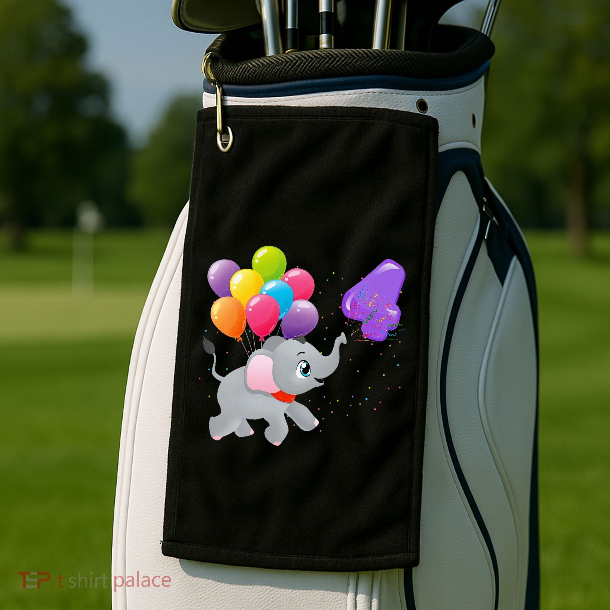 Elephant 4 Years Old Zoo Animals 4th Birthday Golf Towel