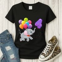 Elephant 4 Years Old Zoo Animals 4th Birthday Women's T-Shirt thumb 3