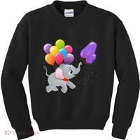 Elephant 4 Years Old Zoo Animals 4th Birthday Kids Sweatshirt thumb 0
