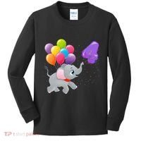 Elephant 4 Years Old Zoo Animals 4th Birthday Kids Long Sleeve Shirt thumb 0