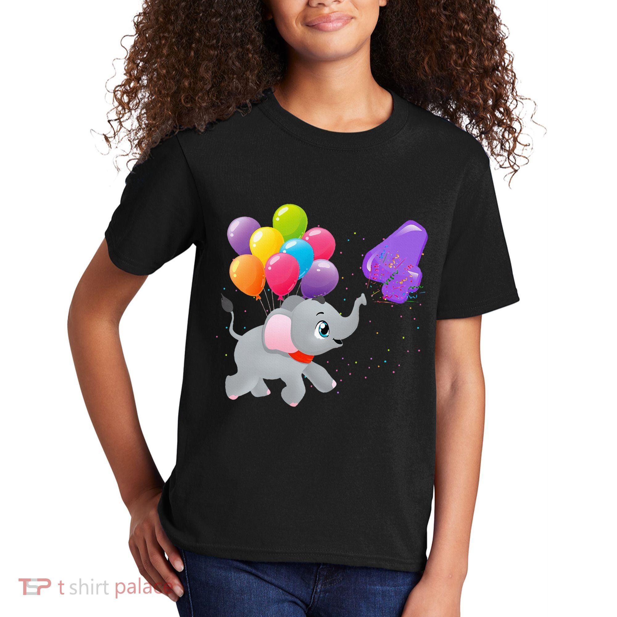 Elephant 4 Years Old Zoo Animals 4th Birthday Kids T-Shirt