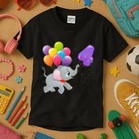 Elephant 4 Years Old Zoo Animals 4th Birthday Kids T-Shirt thumb 3