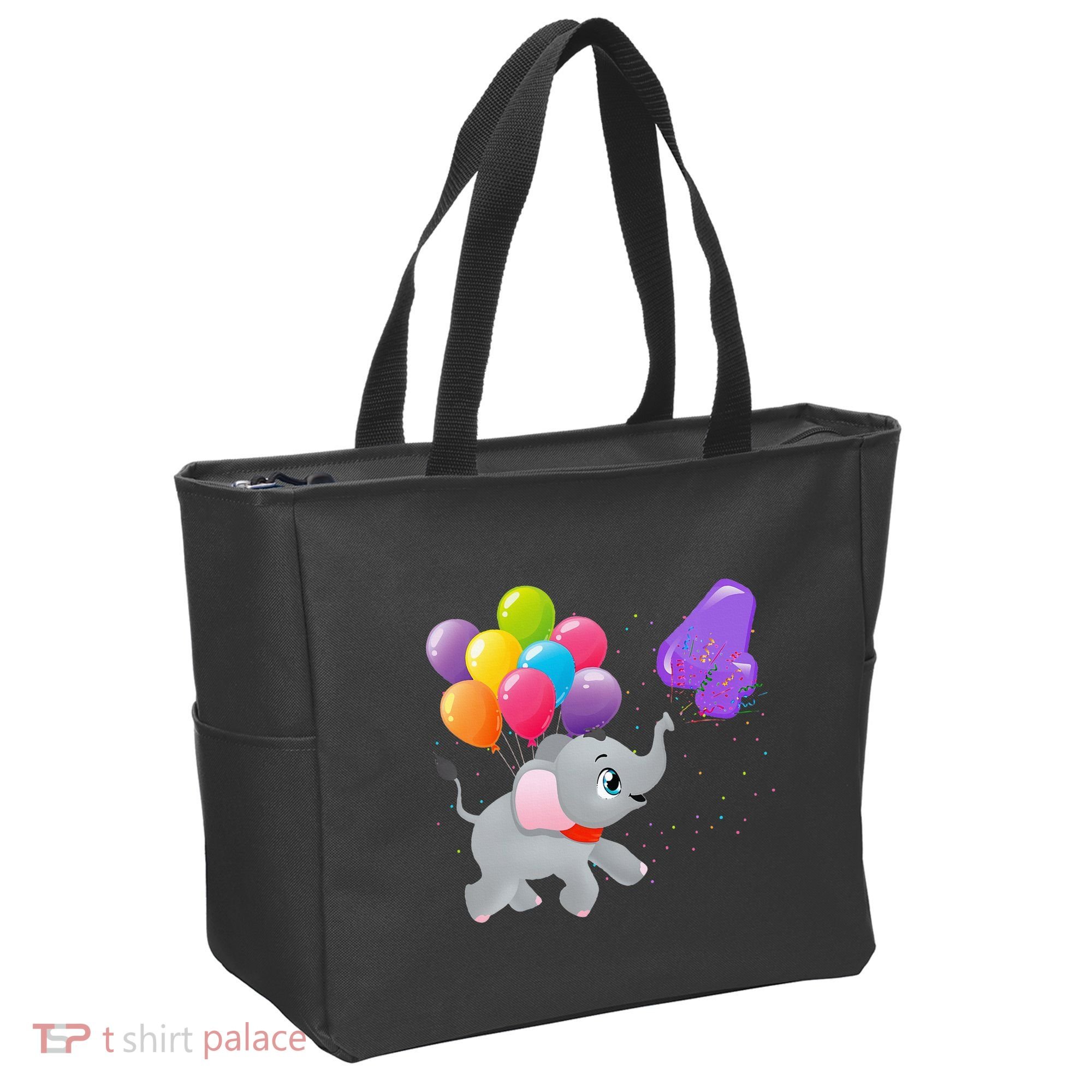 Elephant 4 Years Old Zoo Animals 4th Birthday Tote Bag