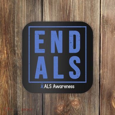 End Als Awareness Ribbon Coaster