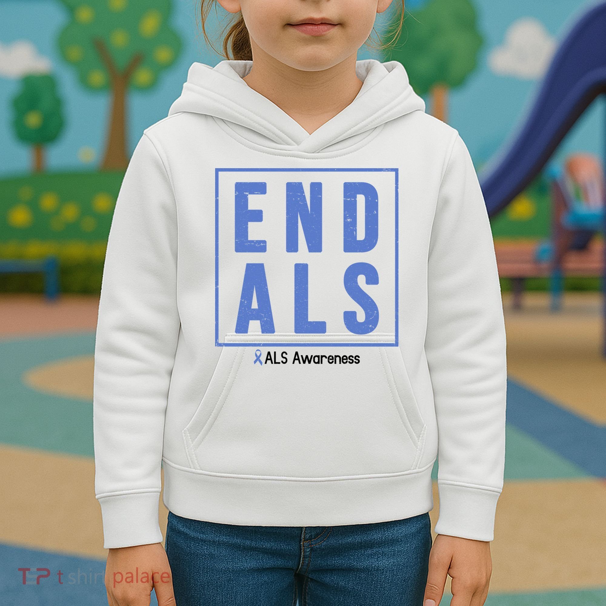 End Als Awareness Ribbon Kids Hoodie