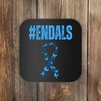 End Als Awareness Support Butterfly Ribbon Coaster thumb 0