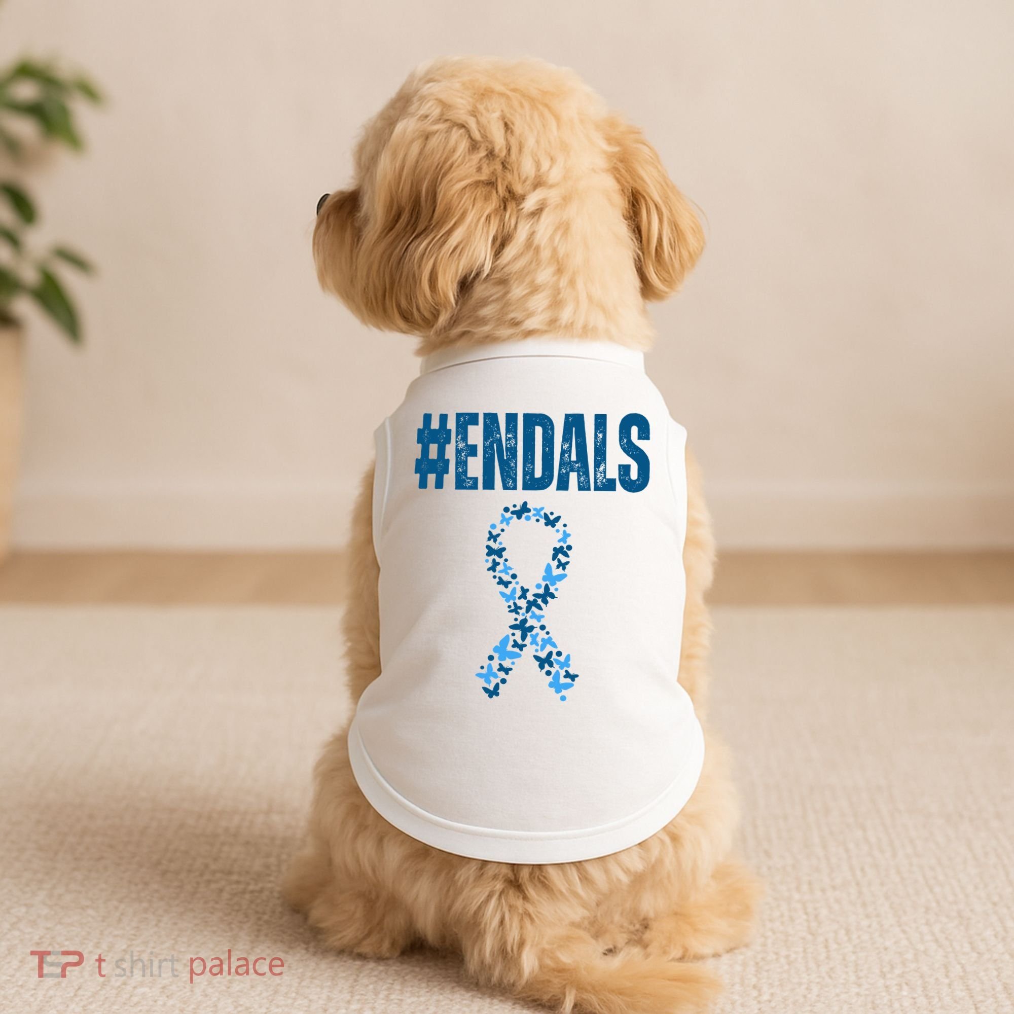 End Als Awareness Support Butterfly Ribbon Doggie Tank
