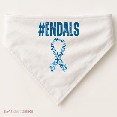 End Als Awareness Support Butterfly Ribbon USA-Made Doggie Bandana