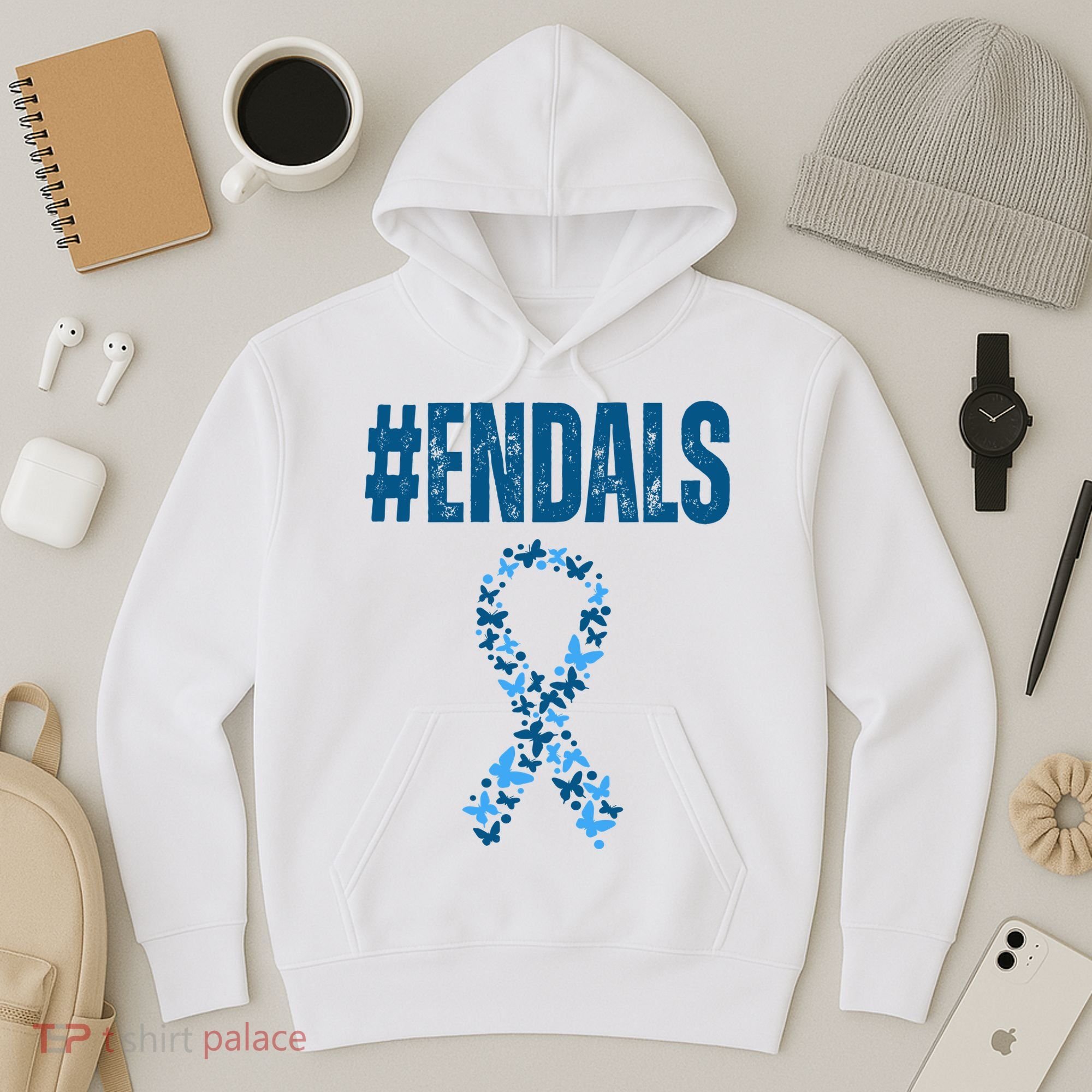 End Als Awareness Support Butterfly Ribbon Hoodie