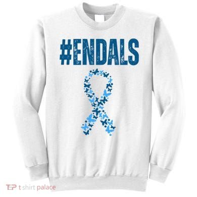 End Als Awareness Support Butterfly Ribbon Sweatshirt
