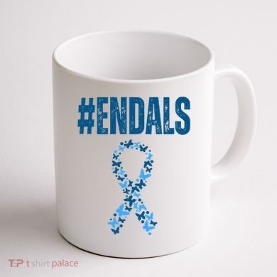 End Als Awareness Support Butterfly Ribbon Coffee Mug back