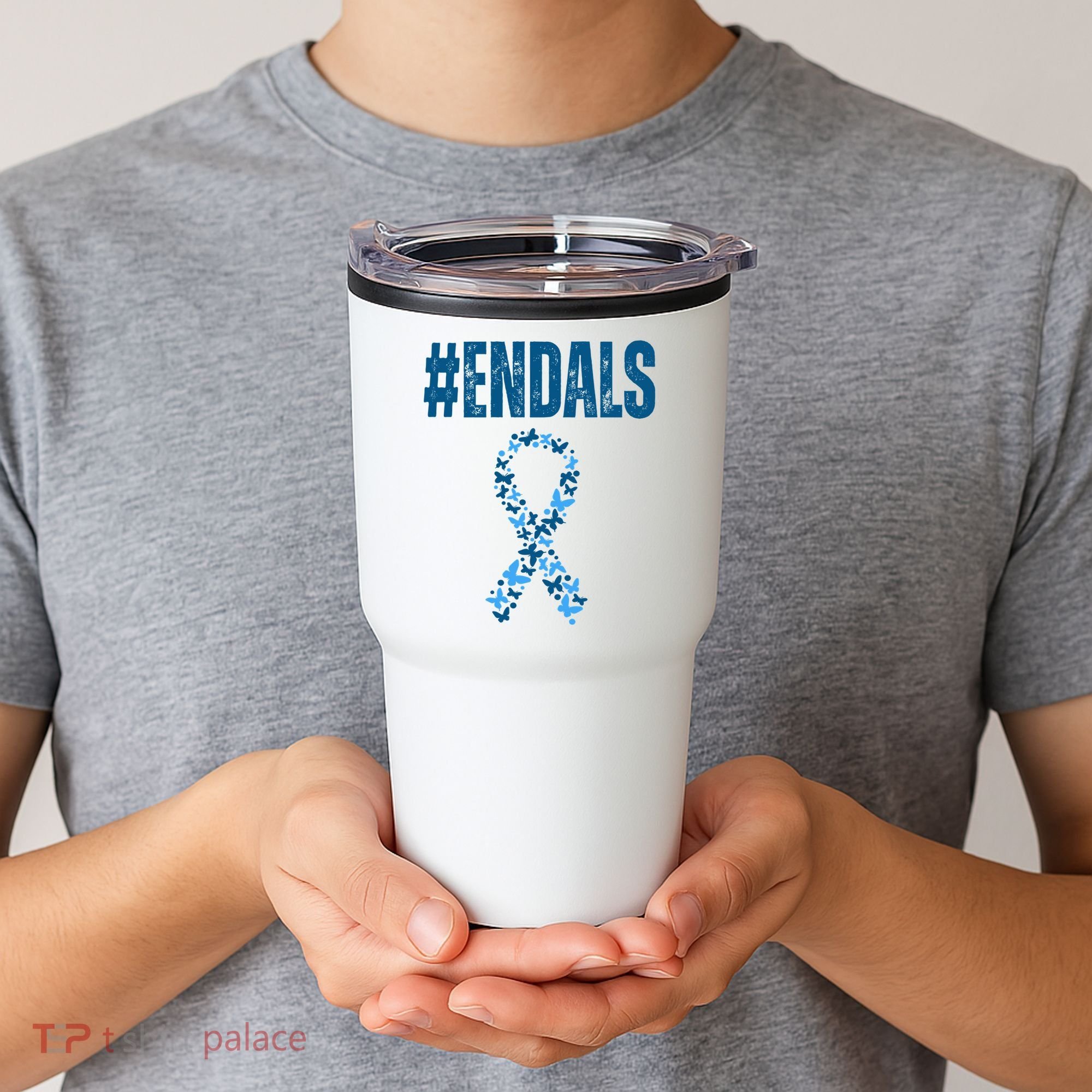 End Als Awareness Support Butterfly Ribbon Tumbler