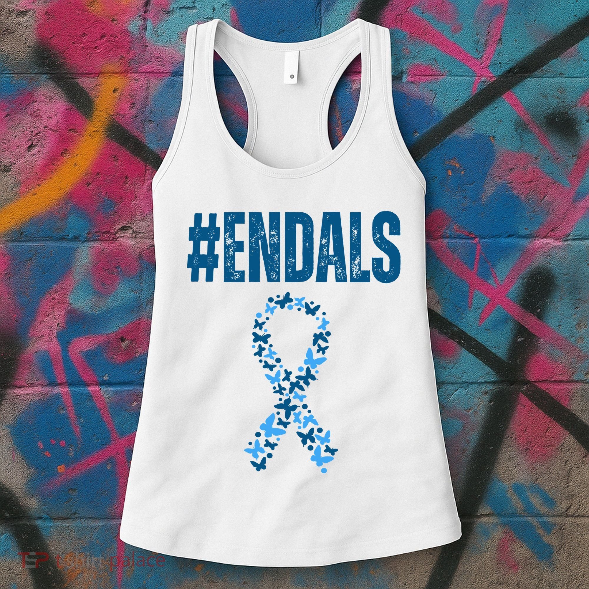 End Als Awareness Support Butterfly Ribbon Women's Tank Top